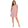 Women's Swimsuit Cover Up Dress Sleeveless Scoop Neck with Pockets (Pink,Small)