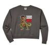 Women's Teachersaurus Rex Funny Dinosaur Teacher Back To School Comfort Colors Crop Sweatshirt