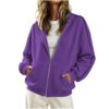 Womens Zip Up Hoodies 2026 Fall Winter Long Sleeve Hooded Track Coats