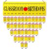 Wonderjune Classroom Birthday Chart Pencil Birthday Calendar Wall Hanging 16x5 in Pencil Classroom Decor Tracker Calendar Board with 100 Tag DIY Wall Reminder Plaque for Back to School Office Decor