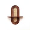 Wood and Rattan Floating Shelf, Wall Mounted Display Unit for Living Room and Bedroom Decor, Open Frame Storage for Small Plants and Photos, 13.8 x 6.3 Inches (1 PC)