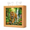 WOODBESTS Puzzle Table Touch Lamps for Nightstand, Tiger LED Night Light