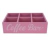 Wood Coffee Station Organizer, 6 Compartment Countertop Storage Box