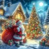Wooden Adults Jigsaw Puzzle 1000 Pieces for Santa Claus Winter House Pattern, Christmas Scenic Art, Indoor Leisure Puzzle