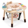 Wooden Baby Activity Center, 360° Montessori Play Gym with Solid Wood