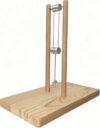 Wooden Chaotic Double Pendulum Kinetic Sculpture Model, DIY Assembly Desk Toy, Physical Science Demonstration Ornament, Stress Relief Decor for Home Office Desktop