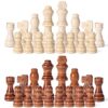 Wooden Chess Pieces Only, 32 Piece Tournament Staunton Wood Chessmen with 3.15 inches King, Chess Game Pawns for Chess Board Game, Replacement of Missing Pieces