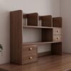 Wooden Desk Shelf Lightweight Desktop Display Rack for Office & Home Brown Bookshelf Storage Unit Countertop 100x17x80cm
