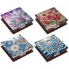 Wooden DIY Sticky Notes Box 4 Pack Diamond Art Painting, for Home Office