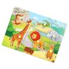 Wooden Farm Animals Marine Life Cartoon Puzzles for Aged 3-6 Years Old Peg Puzzle Hand Game Wooden Puzzles for