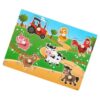 Wooden Farm Animals Marine Life Cartoon Puzzles for Aged 3-6 Years Old Peg Puzzle Hand Game Wooden Puzzles for
