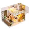 Wooden LED Miniature House Kit DIY Dollhouse Gift