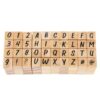 Wooden Letter and Number Stamp Set 40pcs with Ink Pad