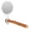 Wooden Parrot Perch Stand with Mirror for Training and Play