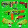 Wooden Peg Board for Nerf Gun Storage Organizer 13 x 13 x 0.31 In - Green
