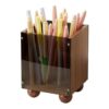 Wooden Pen Holder - Large Capacity Desktop Organizer, Storage Shelf Case