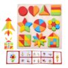 Wooden Puzzle - Geometric Shape Blocks, Educational Matching Game Activity