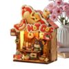 Wooden Puzzle Fridge Magnet - DIY LED Light Decor, Strong Magnetic Piece,