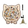 Wooden Puzzles, 115 Piece Cat Dog Silhouette Learning Puzzle Board Game