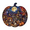 Wooden Puzzles for Adults, 8.5 in x 8.1 in Pumpkin Hollow Village Puzzle