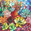 Wooden Puzzles for Adults, Stained Glass Succulent Puzzles 200 Pieces