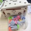Wooden Robot Toddler Tool Box Pretend Play Set, Kids STEM Construction Building Blocks Toy with Nuts Bolts Hammer Wrench, Montessori Educational Learning Mechanic Toy Birthday Gift Boys Girls Age 2-7