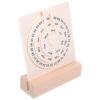 Wooden Rotating Desk Calendar with Rotatable Disks for Daily Date Checking