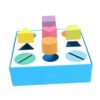 Wooden Shape Color Sorting Toy 9 Holes Box