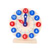 Wooden Teaching Clock for Kids Educational Telling Time with 18 Cards