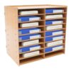 Wood File Organizer 18 Compartments, 9-Tier Desk or Floor Mount