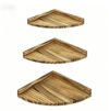 Wood Floating Corner Shelves Set of 3, Wall Mount Rustic Display Storage