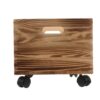Wood Magazine Storage Box with Wheels Square Coffee Rustic Organizer