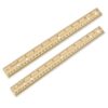 Wood Ruler 12 Inch, 2 Pack, Measuring Rulers with Inch and Metric Markings