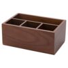 Wood Storage Box, 8.7 x 5.5 x 3.5 in 4 Compartment Organizer, Retro Remotes Holder and Desktop Organizer, for Cosmetic and Stationery Storage on Office Desk, Vanity, Countertops and Living Room
