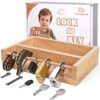 Woodtoe Montessori Lock and Key Toy Set, Wooden Learning Toy for Kids 3‑6