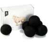 Wool Dryer Balls 6 Pack, Natural Fabric Softener, Dryer Balls Laundry Reusable, Reduces Clothing Wrinkles and Saves Drying Time (Pure Black)