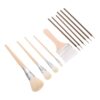 Wool Paint Brush Set 11 Styles Wooden Handle for Ceramic Art