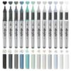 Woomer Acrylic Paint Markers 12 Gray Colors, Open Stock, Durable Brush