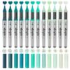 Woomer Acrylic Paint Markers 12 Mint Green Colors, Open Stock,Durable Brush