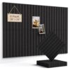 Woovio Felt Bulletin Board 36"×24" Cork Board with 30 Adhesive Tabs Black