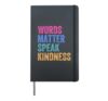 Words Matter Speak Kindness Inspirational Positive Hardcover Journal, Black