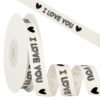 woric Custom Cotton Ribbon with I Love You 5/8" X 12 Yards