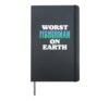 World's Worst Fisherman Funny Fathers Day Fishing Joke Hardcover Journal, Black