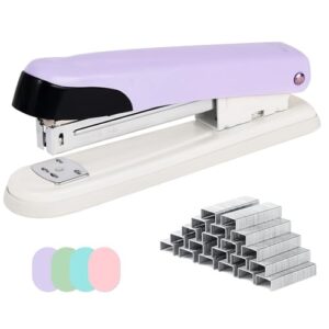 WORPSON Metal Stapler, 6.5-Inch Desktop Stapler, 25 Sheet Capacity, Includes 1000 Staples for Office Durable Use (1, Purple)