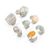 Wouputy Chunky Rings Set for Women, Vintage Adjustable Thick Statement Rings (Set H)