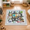 Wovvi City Track Map Game Mat, 2x3 feet, Car Track Game Carpet (B1, 2.7′ x4′)