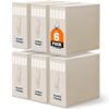 WOWBOX Sheet Organizers and Storage,Closet Bed Sheet Organizer Under Bed Storage and Organization with Label Cards & Clear Window for Bedding Sheets,Duvet Covers,Blankets (6 Pack，Beige)