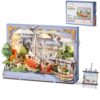 Wowood 3D Wooden Puzzles for Adults - DIY Model Building Kits Ship Crafts with LED Light - Home Decor, Wall Art & Unique Creative Gifts for Art Lovers (Red Sailboat)