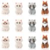 WOZADU 12 PCS 3D Cat Series Silicone Focal Beads for Pens, Silicone Beads Bulk for Keychain Bracelet Necklace Making, Handmade Crafts Supplies