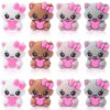 WOZADU 12 PCS 3D Cat Shaped Silicone Focal Beads for Pens, Silicone Beads Bulk for Keychain Bracelet Necklace Making, Handmade Crafts Supplies